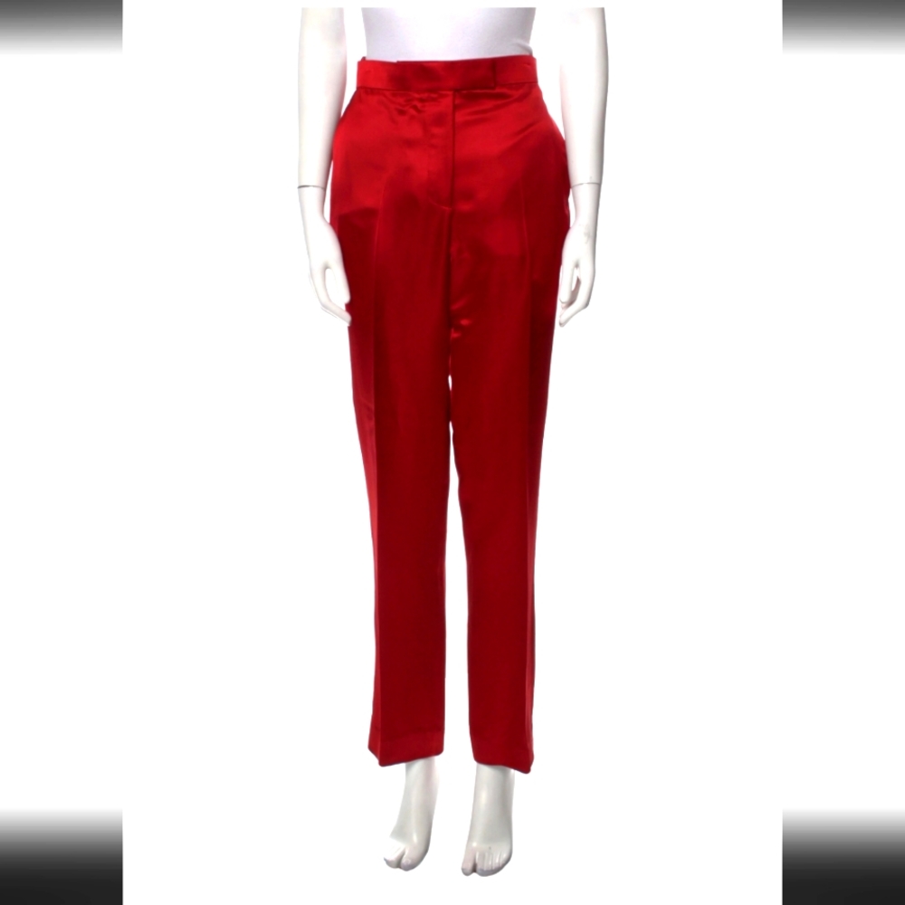 Helmut Lang Red Straight Leg Pants